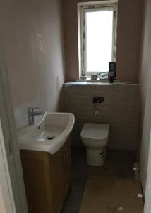 Double Storey Extension High Wycombe Bathroom Plastering
